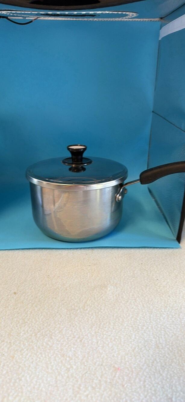 Paula Deen 3 Qt Stainless Steel Saucepan w Lid Copper Bottom Silver Long Handle